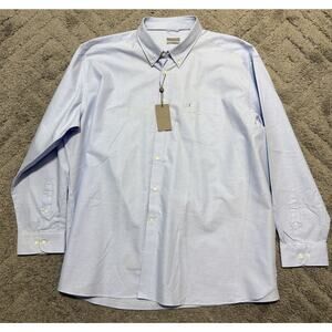 Emidio Tucci 100% Cotton Light Blue Classic Oxford Dress Shirt Size 9 NWT